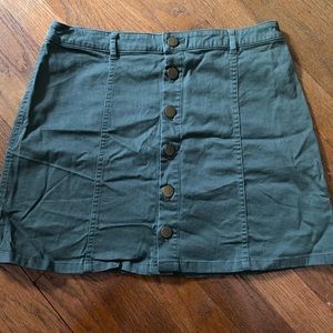 Green mini skirt